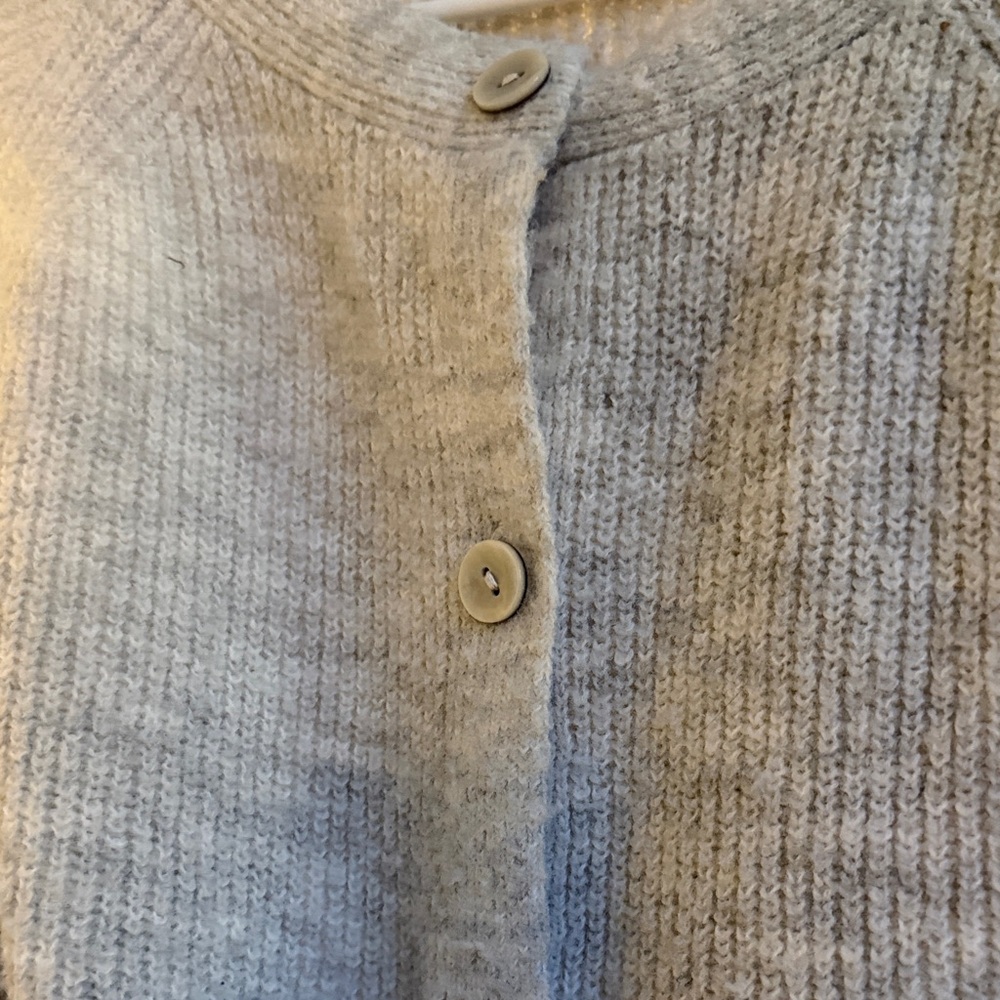 wild fable Light Gray Ribbed Button-Front Cardigan - Picture 3 of 4
